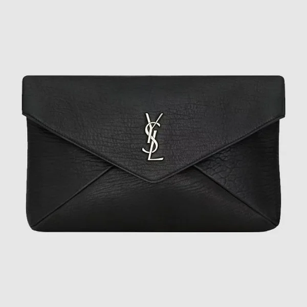 생로랑 램스킨 소재의 cassandre 라지 envelope 파우치 769307 - 허시백